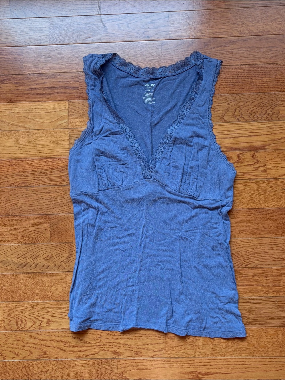 Apt 9 V Neck Lace Blue Top
